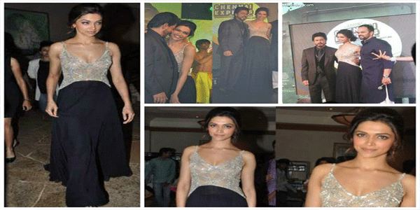 ‘चेन्नई एक्सप्रेस’ म्यूजिक लांच: रिवीलिंग टॉप पहन पहुंची दीपिका (pics)