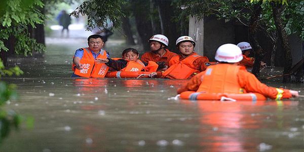 चीन में बाढ़ से मरने वालों की संख्या 72 हुई